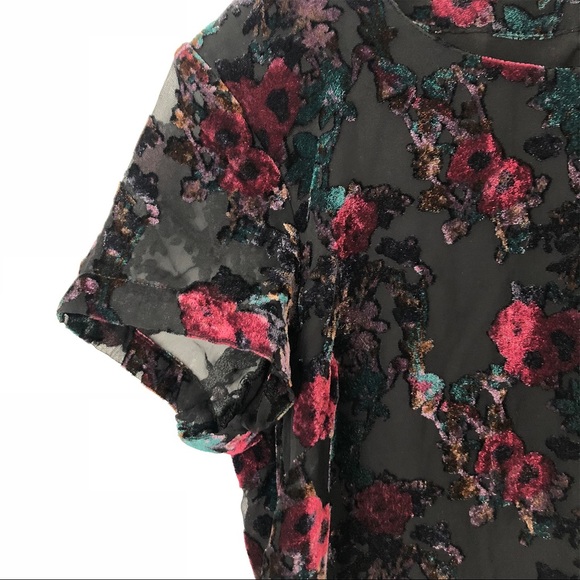 🖤🥀 VTG Floral Burnout Velvet Dress - Picture 3 of 4